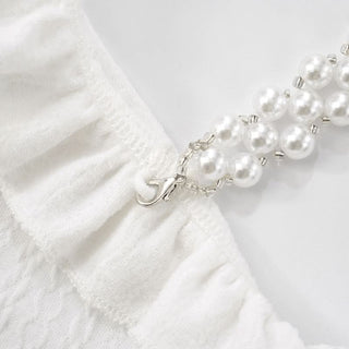 Bowknot flower applique ruffle beaded cami top