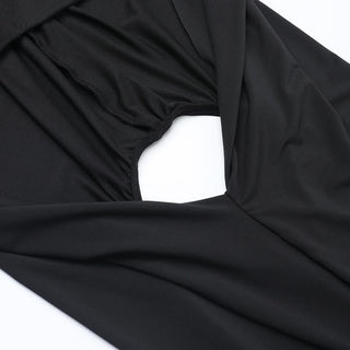 Hoodie ruched slit cowl neck solid maxi dress