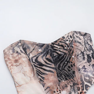 Leopard print corset backless tube maxi skirt set