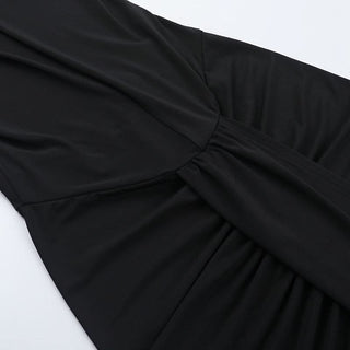 Hoodie ruched slit cowl neck solid maxi dress
