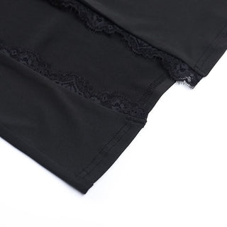 Lace hem u neck slit backless cami maxi dress