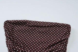 Ruched polka dot backless tube top