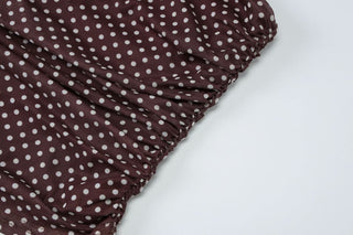 Ruched polka dot backless tube top