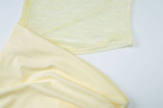 Square neck lace hollow out zip-up cami cut out maxi dress