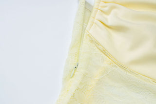 Square neck lace hollow out zip-up cami cut out maxi dress