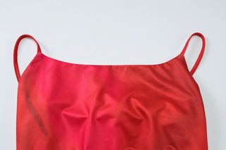 Polka dot flower print u neck cami maxi dress