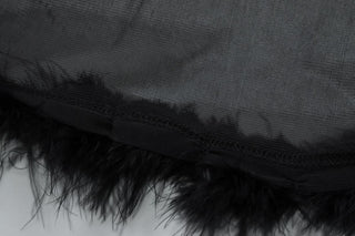 Fluffy v neck slit mesh irregular cami midi dress