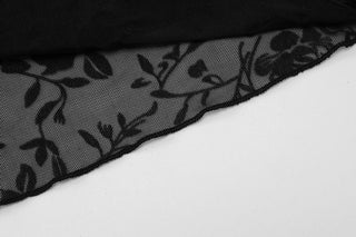 Long sleeve lace V neck see through button top