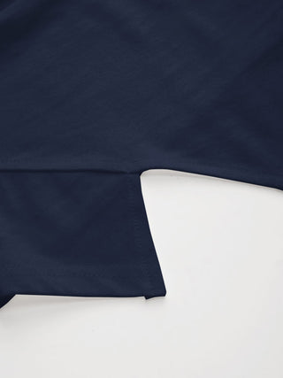Cotton-blend Boat Neck Ruched Asymmetrical Hem Tee