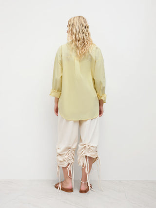Cotton Collar Solid Long Sleeve Shirt