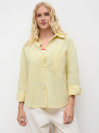 Cotton Collar Solid Long Sleeve Shirt