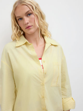 Cotton Collar Solid Long Sleeve Shirt