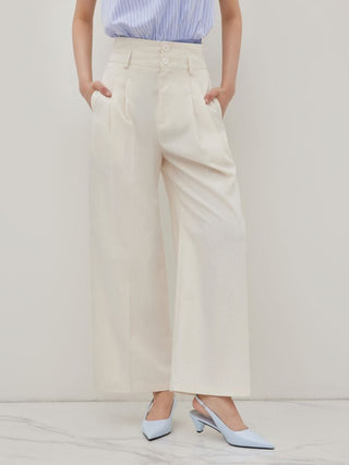 High Rise Linen Trousers