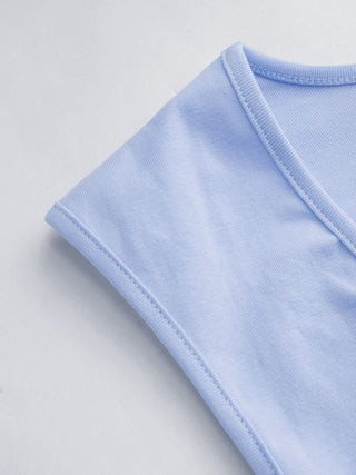 Cotton-blend V-neck Ruched Tank Top