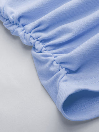 Cotton-blend V-neck Ruched Tank Top