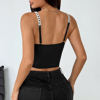 Lace hem corset cami top