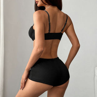 Letter pattern adjustable cami short pant set