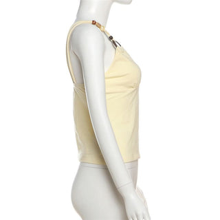 V neck o ring beaded cami top