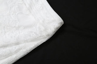 Lace ruffle irregular maxi skirt