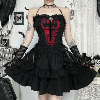 Ruffle self tie irregular mini skirt