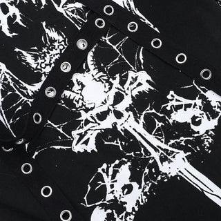 Off shoulder fishnet abstract top