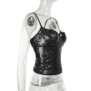 Sweetheart neck glitter cami top