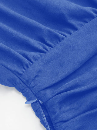 Cotton-blend Asymmetrical Neck Ruched Tee