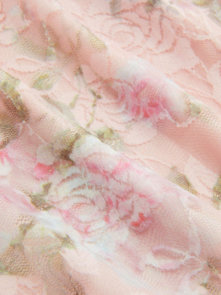 Lace V-neck Floral Ruffle Maxi Dress