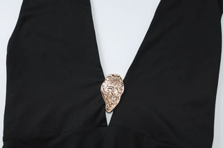 Halter v neck hollow out backless cut out maxi dress