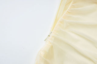 Halter self tie v neck ruched mesh maxi dress