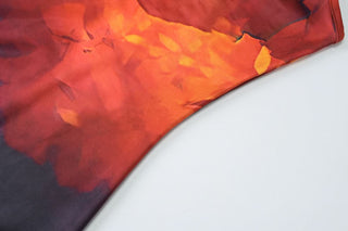 U neck print backless cami maxi dress