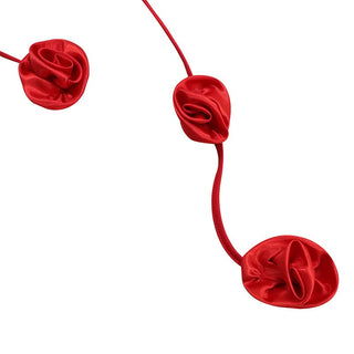 Ruched flower applique v neck cami maxi dress