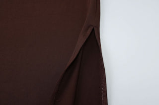 Off shoulder ruched slit tube maxi skirt set