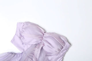 Sweetheart neck ruffle slit tube midi dress