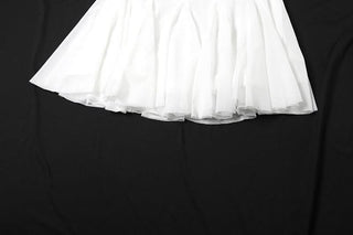 Lace hem A line mesh solid mini skirt