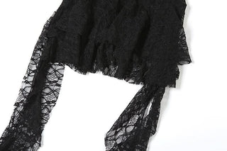 Lace u neck backless solid cami mini dress