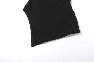 Irregular solid backless tube top