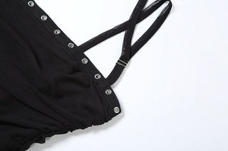 Self tie ruched halter square neck mini dress