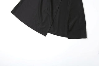 Metal tag ruched slit solid tube maxi dress