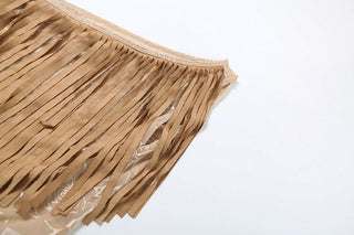 Irregular mesh gloves one shoulder print top