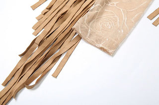 Irregular mesh gloves one shoulder print top