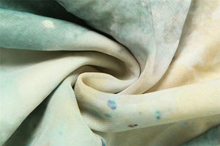 Ruched v neck ruffle print zip-up midi dress