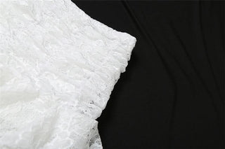 Lace ruched irregular A line mini skirt