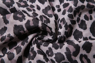 Leopard print flower applique off shoulder tube top