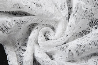 Off shoulder ruched lace button solid bodysuit