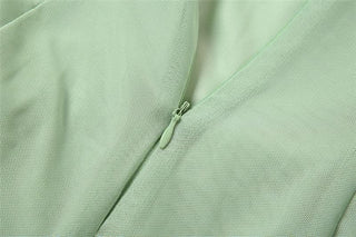 Hollow out halter zip-up butterfly applique cut out maxi dress