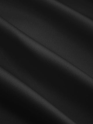Satin Cowl Neck Solid Ruffle Hem Maxi Dress