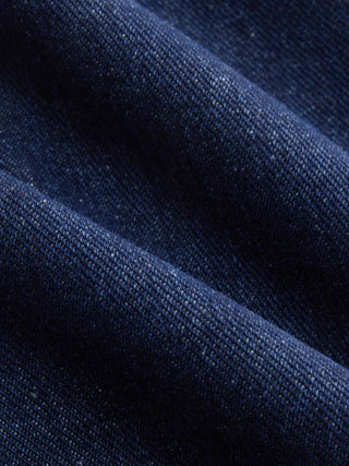 Denim Polo Neck Zip Through Blouse