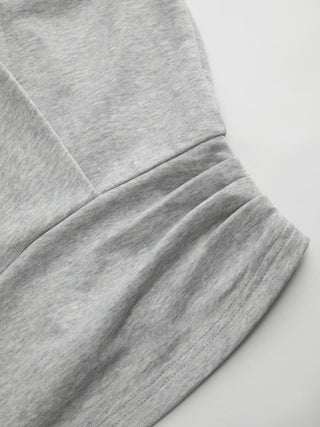Cotton-blend Asymmetrical Neck Ruched Cinched Waist Sweatshirt