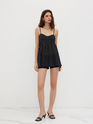 Chiffon Leopard Bowknot Oversized Mini Nightdress